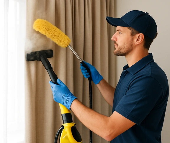 Trusted curtain steam cleaning technician Matty Curtain Cleaning nerang QLD