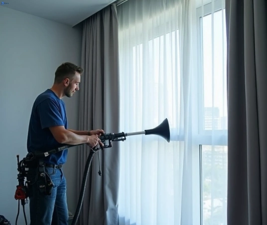 Professional curtain steam cleaning process equipment Matty Curtain Cleaning nerang